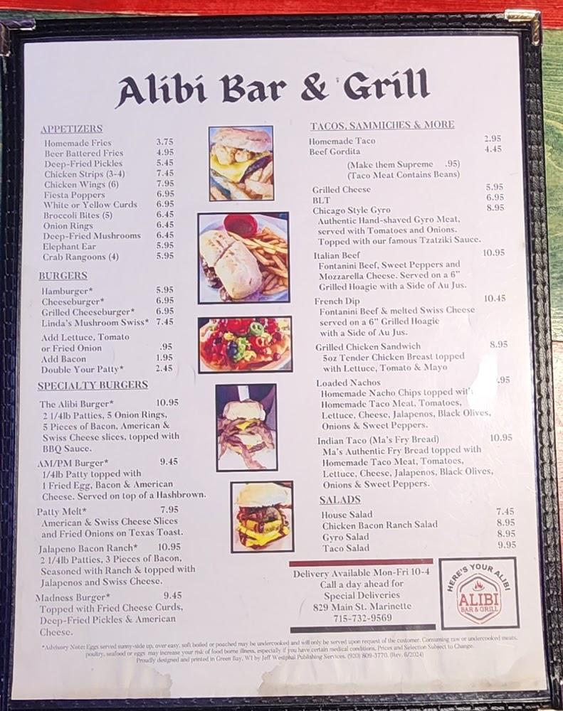 ALiBi Bar and Grill Menu image 1